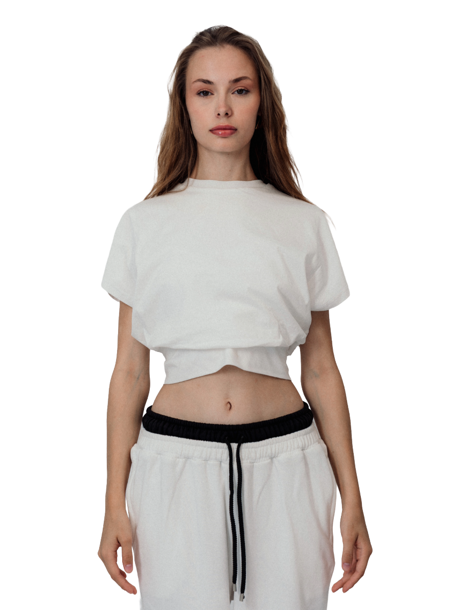 MINIMAL LACE-UP TOP – WHITE