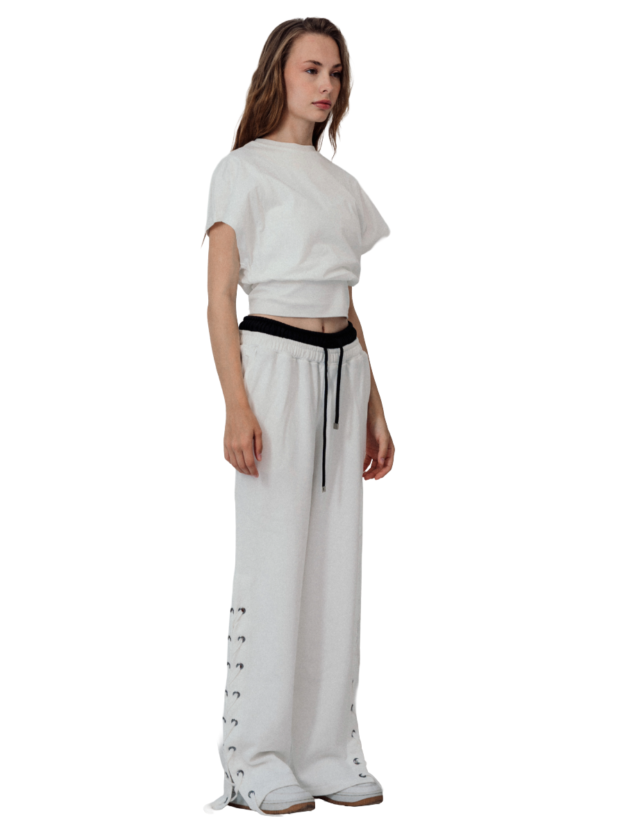 MINIMAL LACE-UP CO-ORD – WHITE