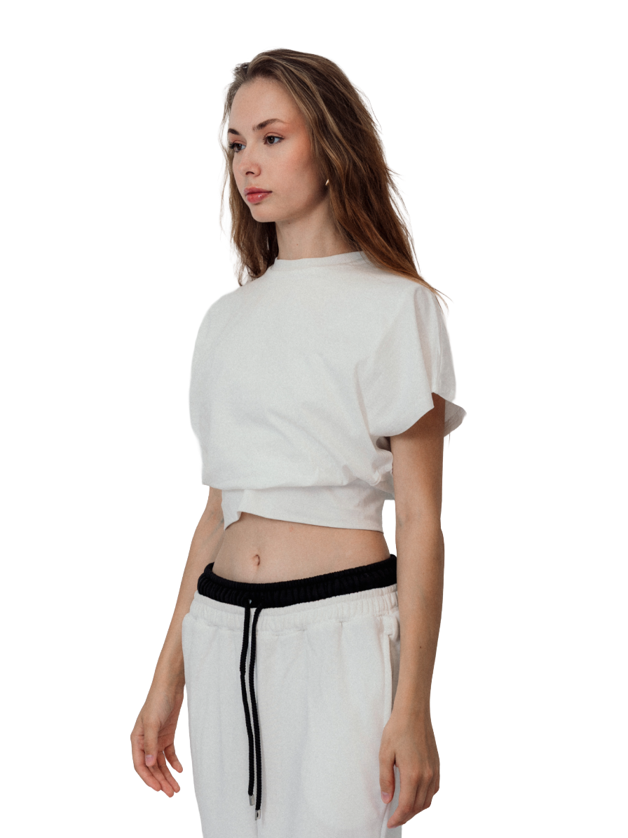 MINIMAL LACE-UP TOP – WHITE